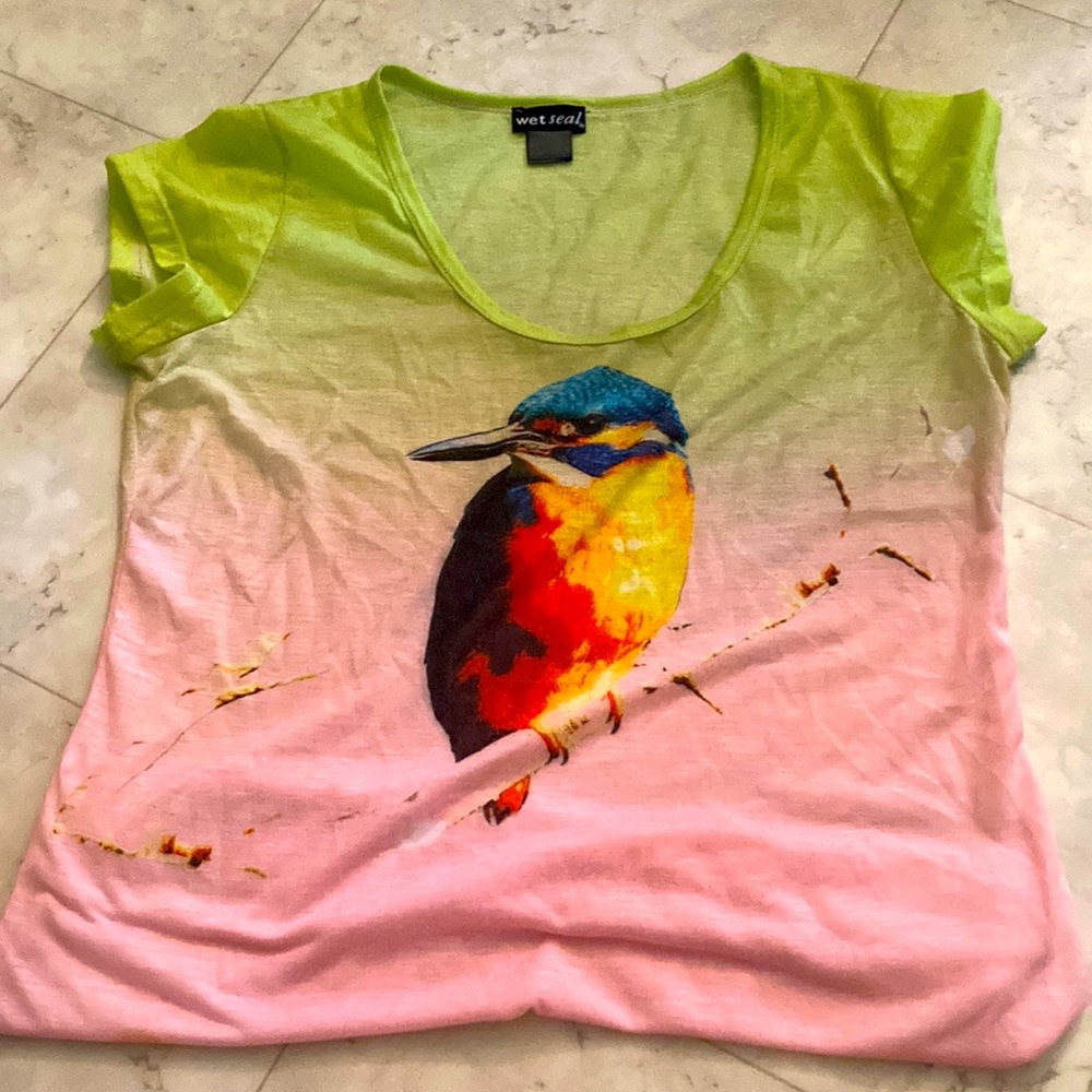 Wet Seal Women’s Bird Sheer Shirt